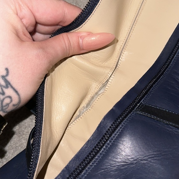 Authentic jimmy Choo, Navy, and black leather boots - Picture 6 of 6